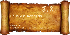 Brucher Kandida névjegykártya